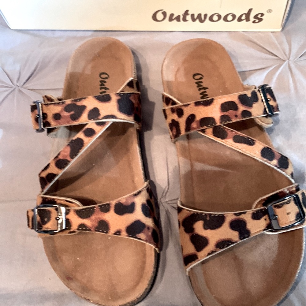 Leopard print sandals